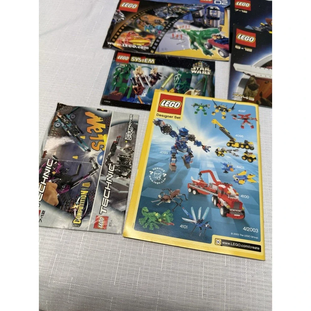 Vintage LEGO Instruction Manuals 9 Piece Lot Star Wars Technic 2000s Catalogs